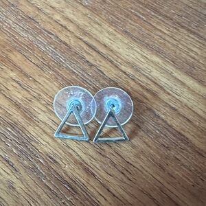 Silver Triangle Stud Earrings